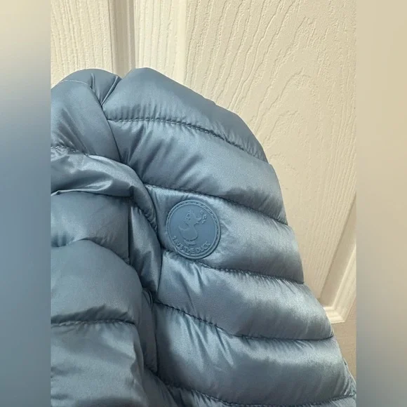 Save The Duck Cindy Long Puffer Vest Size Large Blue - Picture 5 of 8